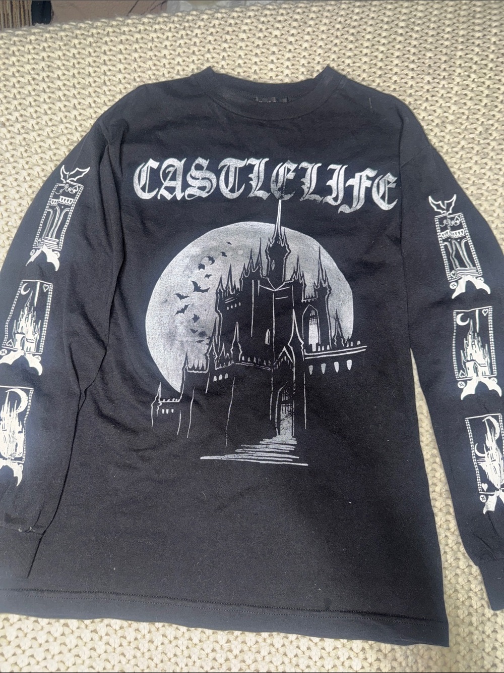 Castle Life Black Graphic Long Sleeve Tee